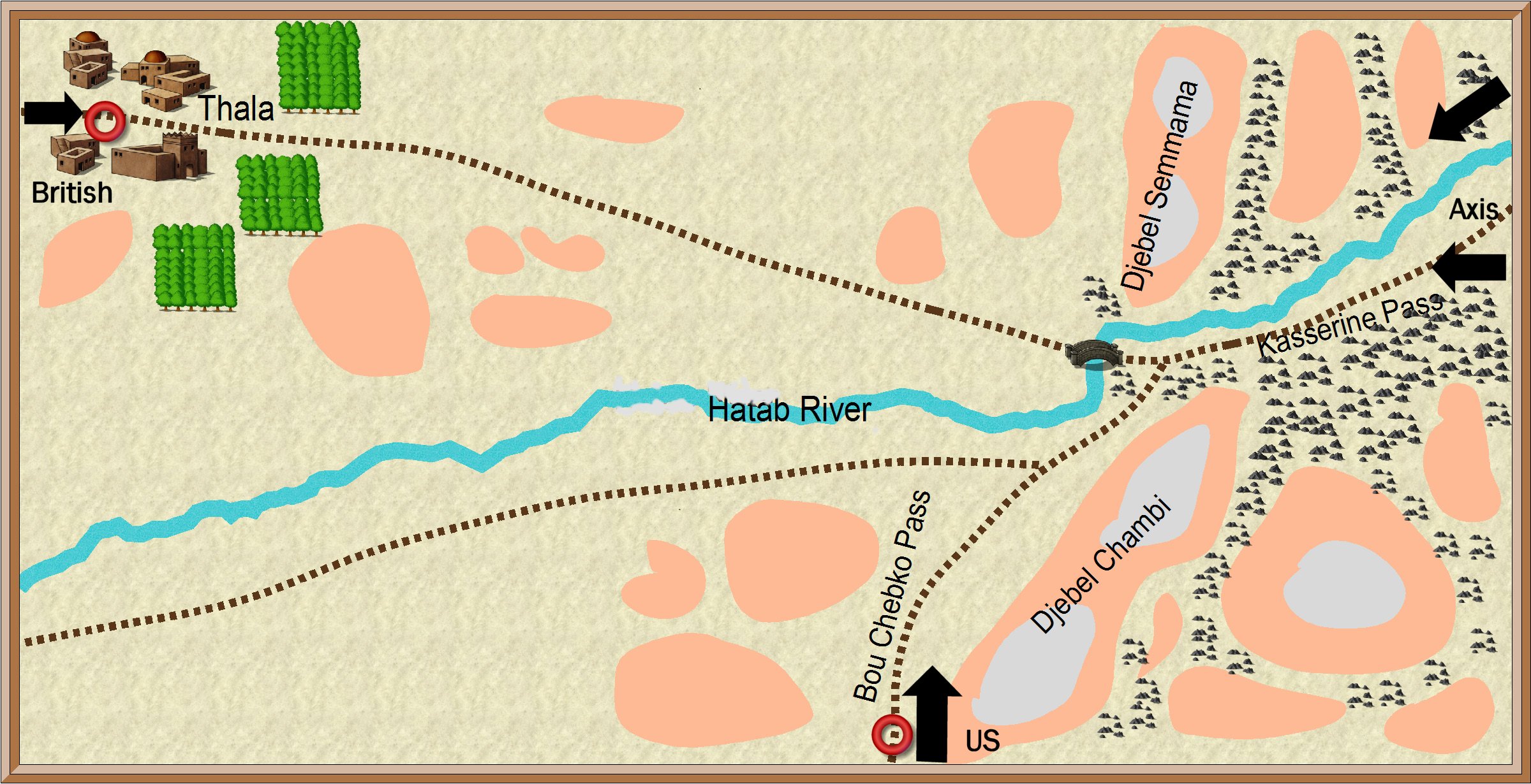 Kasserine Pass Map
